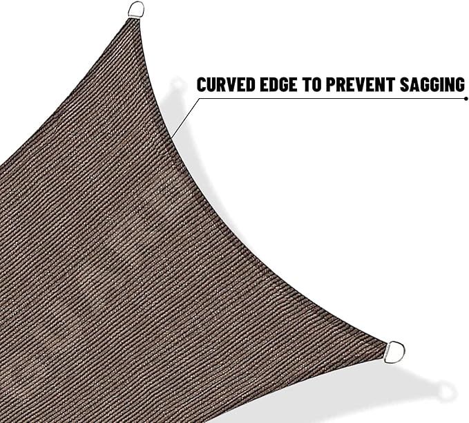 SUNNY GUARD Custom Size 8'x14' Brown Sun Shade Sail Rectangle UV Block Shade - Image 7