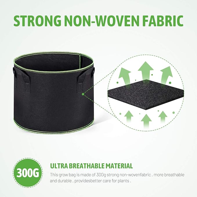 Delxo 10-Pack 3 Gallon Grow Bags Heavy Duty Aeration Fabric Pots Thickened - Image 4