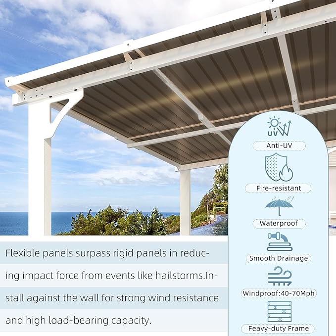 AECOJOY 8' x 8' White Gazebo Outdoor Pergola - Image 5