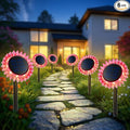 Outdoor Solar Lights, 6 Pack Led Solar Sunflower Lights, Stake/Wall 2-in-1 by GIUNN
