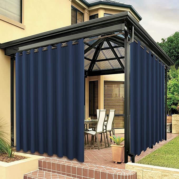 BONZER Outdoor Curtains for Patio Waterproof Thick Privacy Wide Grommet Light by Bonzer