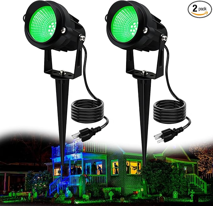 Christmas Spot Lights Outdoor Landscaping Spotlight, 12W Green LED Landscape by Qeeanmo