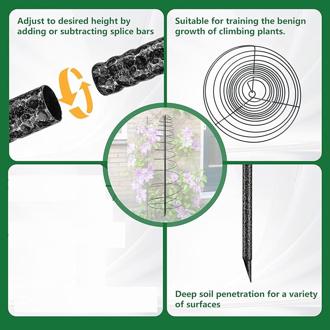 2 Pack Spiral Trellis for Climbing Plants Outdoor, 45 Inch Tall Heavy Duty - Image 5