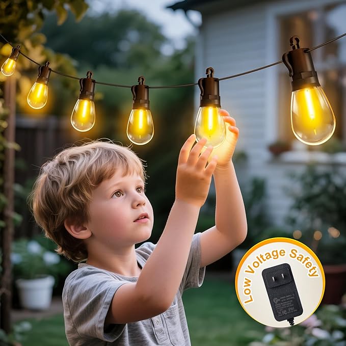 Outdoor String Lights Patio LED Light Outside - 30M 28+2 S14 LED - Image 6