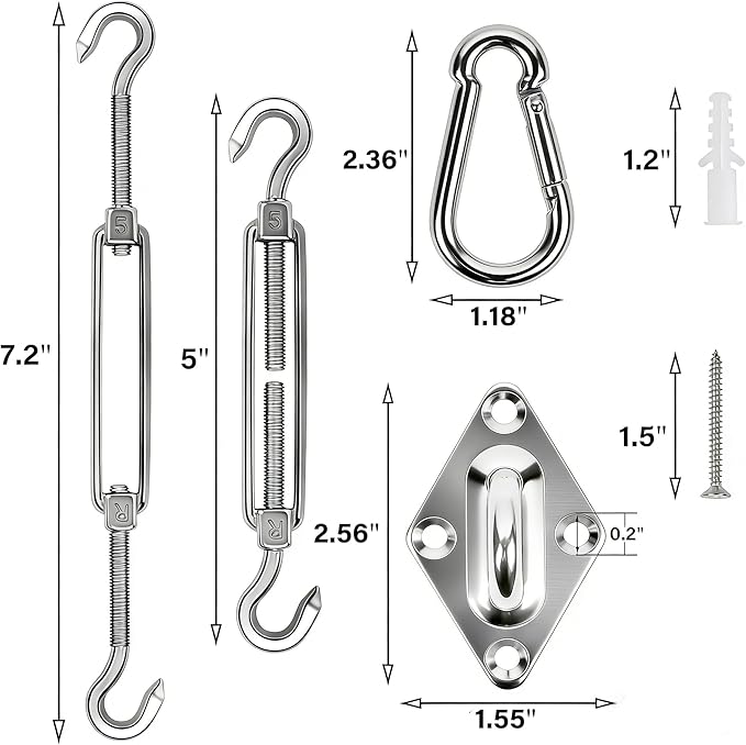 yofit Shade Sail Hardware Kit 5 inch - Image 3