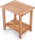Double Adirondack Side Table, Weather-Resistant Rectangular End Table by VICTORYRELAX