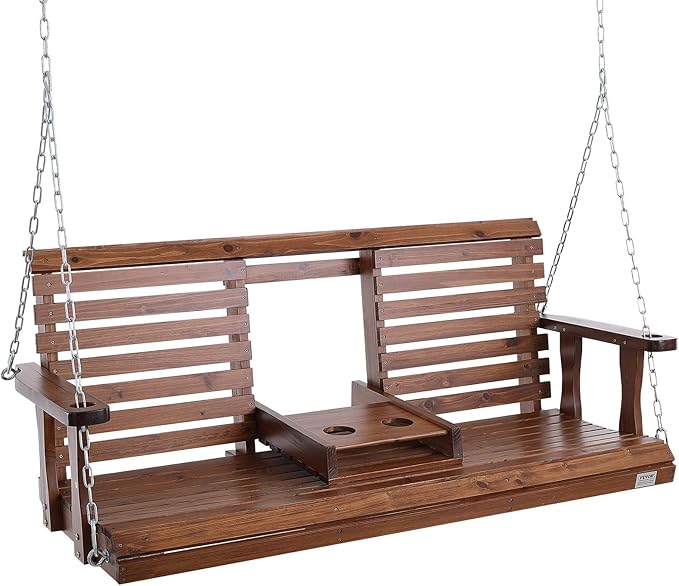 VEVOR Wooden Porch Swing 5 ft, Patio Bench Swing - Image 10
