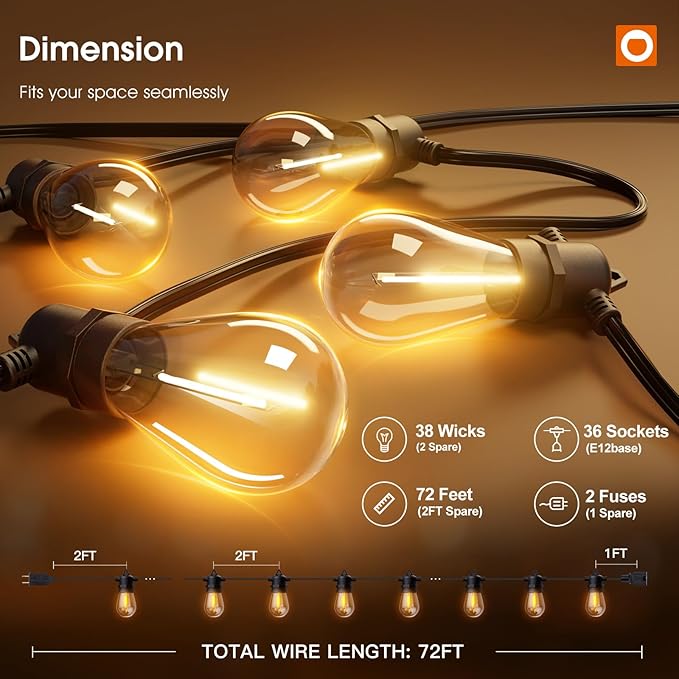 addlon 72FT LED Outdoor String Lights - Image 6
