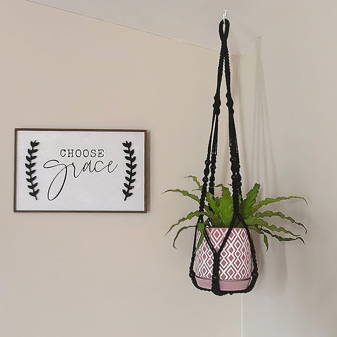 Mkono Macrame Plant Hanger Indoor Hanging Planter Basket - Image 7