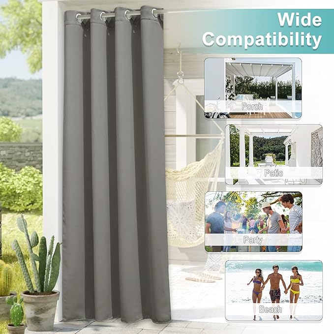 NICETOWN Bedroom Curtain for Patio Room Darkning, Thermal Insulated Rustproof - Image 6