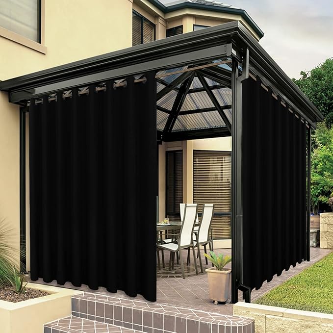 BONZER Outdoor Curtains for Patio Waterproof Thick Privacy Wide Grommet Light by Bonzer