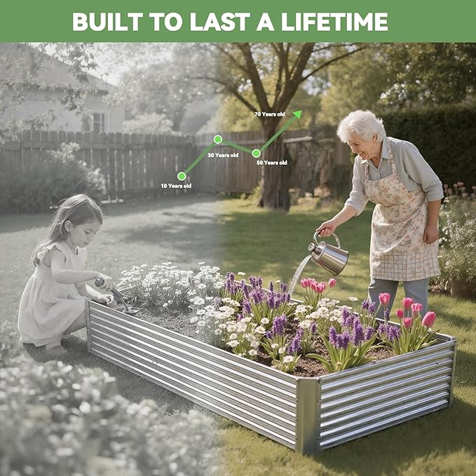 4 Pack 6x3FT Raised Beds for Gardening, Corrugated Galvanized Steel Raised - Image 7