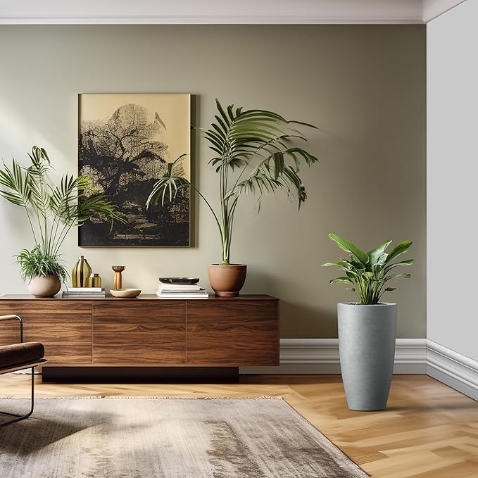 Kante 23.6" H Natural Concrete Finish Concrete Tall Planters Large Outdoor - Image 4