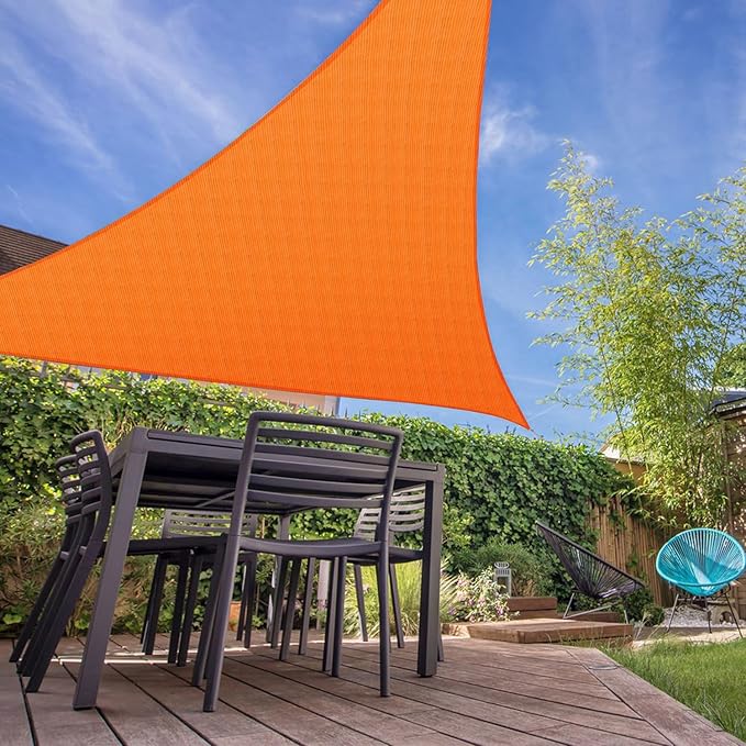 E&K Sunrise 5' x 5' x 5' Sun Shade Sail Triangle Canopy Shade Cover UV Block - Image 7