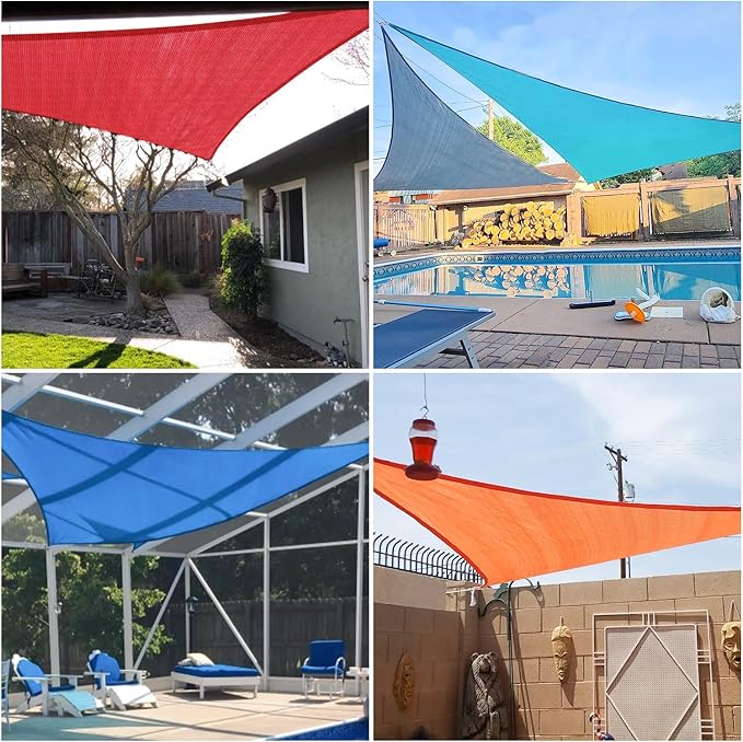 E&K Sunrise 19' x 19' x 19' Sun Shade Sail Triangle Canopy Shade Cover UV Block - Image 2