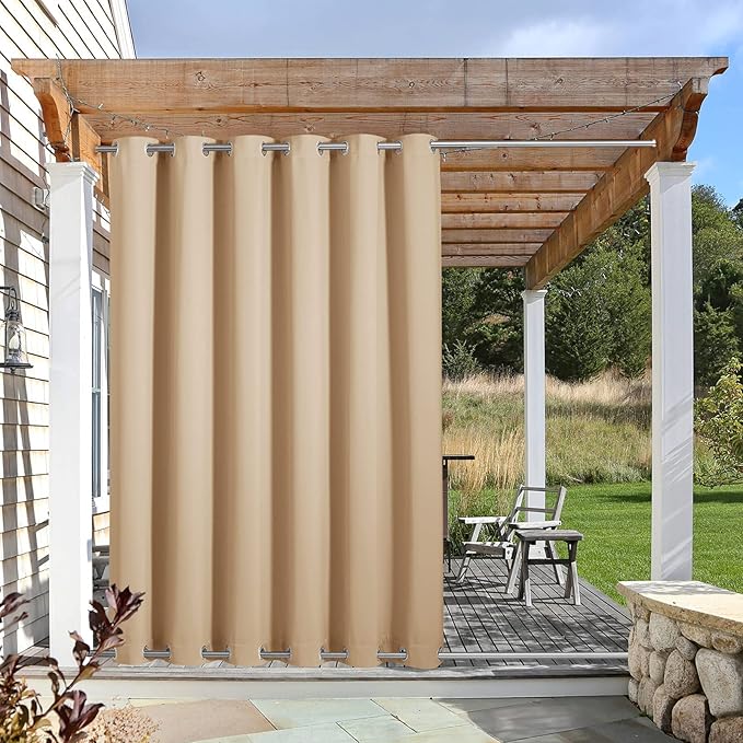 NICETOWN Outdoor Curtain for Patio Waterproof & Windproof, Thermal Insulated by NICETOWN