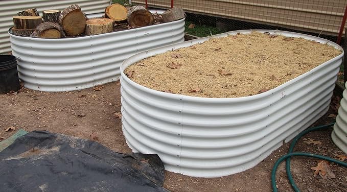 A ANLEOLIFE 7-Set 8X4X2 ft Galvanized Raised Garden Bed Kit, Oval Metal Deep - Image 7