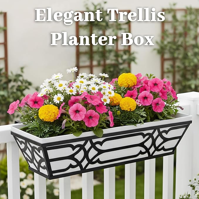 4 Pack 24 Inch Railing Boxes Planter - Image 7