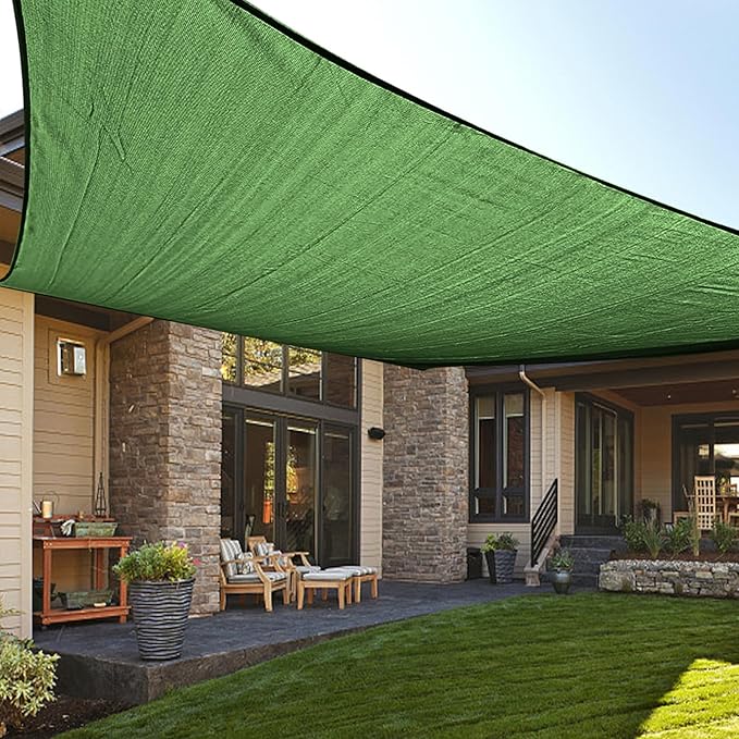 LOVE STORY Custom Size 12'x15' Piquant Green Sun Shade Sail Rectangle UV Block by LOVESTORY