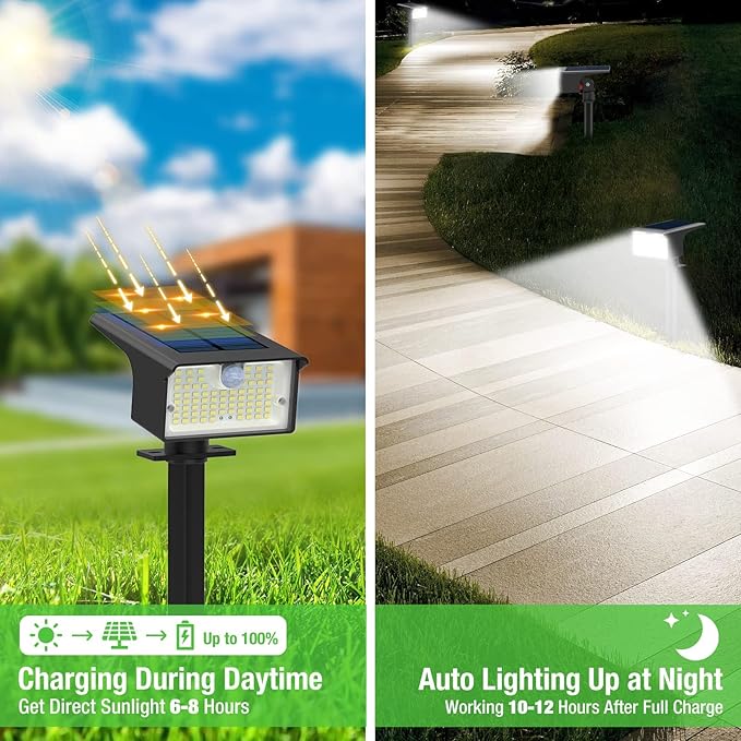 nipify Solar Spot Lights Outdoor Motion Sensor, 3 Modes Solar Spotlights - Image 3