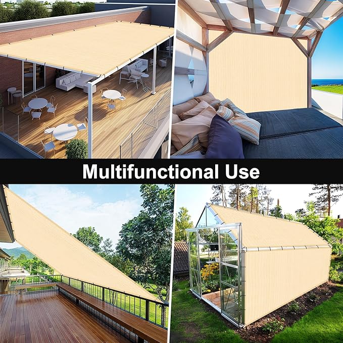 Artpuch 90% Sun Shade Cloth, 12 x 16 FT Pergola Shade Cover Canopy - Image 8