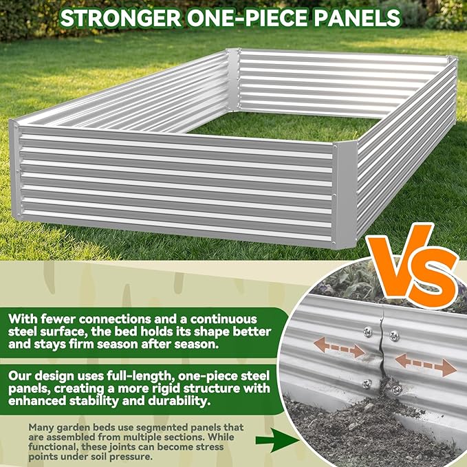 3 Pack Raised Beds for Gardening, Corrugated Galvanized Steel Raised Garden Bed - Image 4