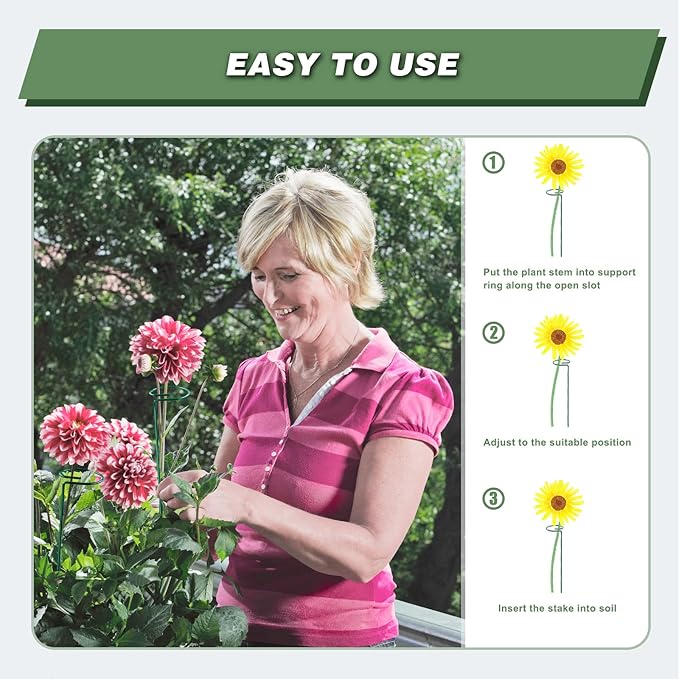 Joyhalo 12 Pack Plant Stakes, 16 Inch Plant Support Stakes, Plant Sticks Support - Image 4