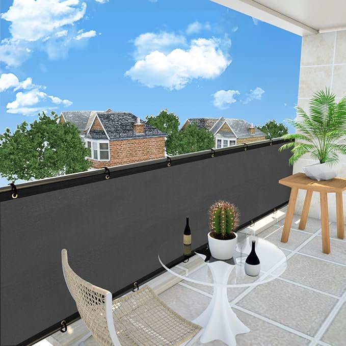 UPGRADE Privacy Fence Screen 6'x21' Dark Grey Outdoor 90% Visibility Blockage - Image 7