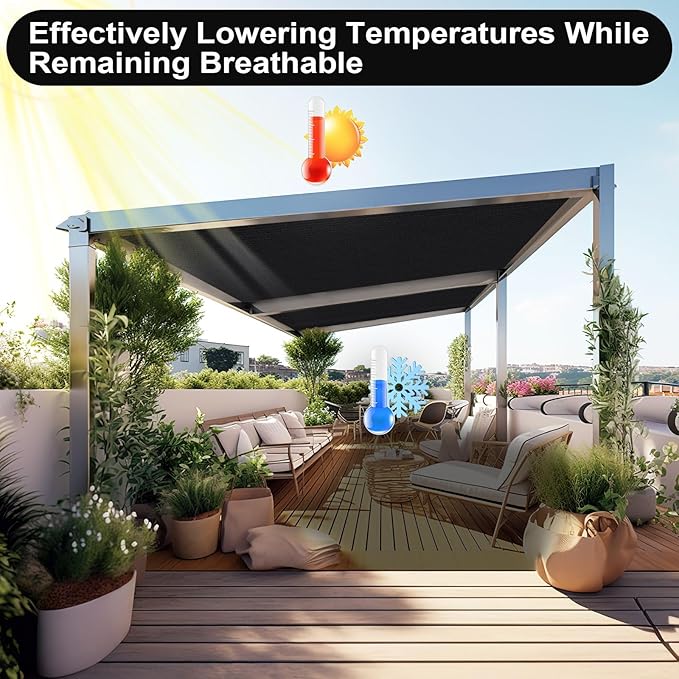 Artpuch 90% Sun Shade Cloth, 10 x 12 FT Pergola Shade Cover Canopy - Image 6