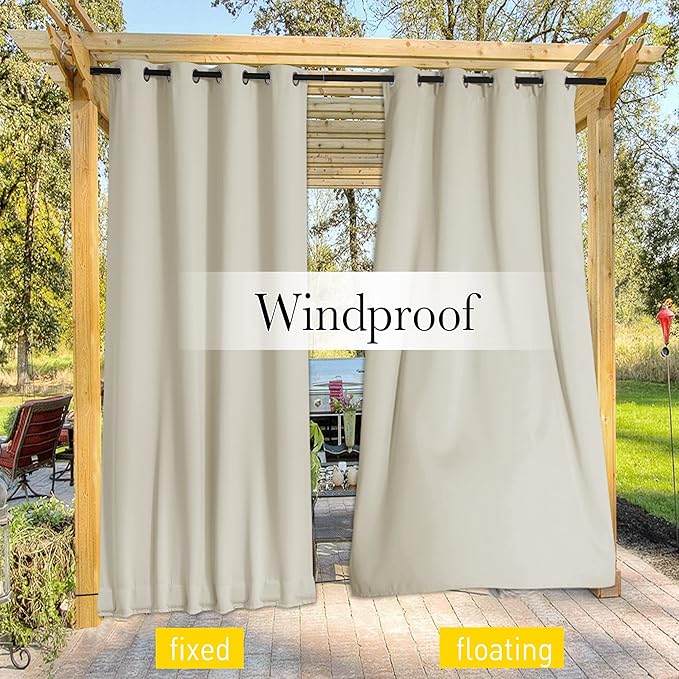 NICETOWN 2 Panels Weighted Outdoor Curtains - Image 7