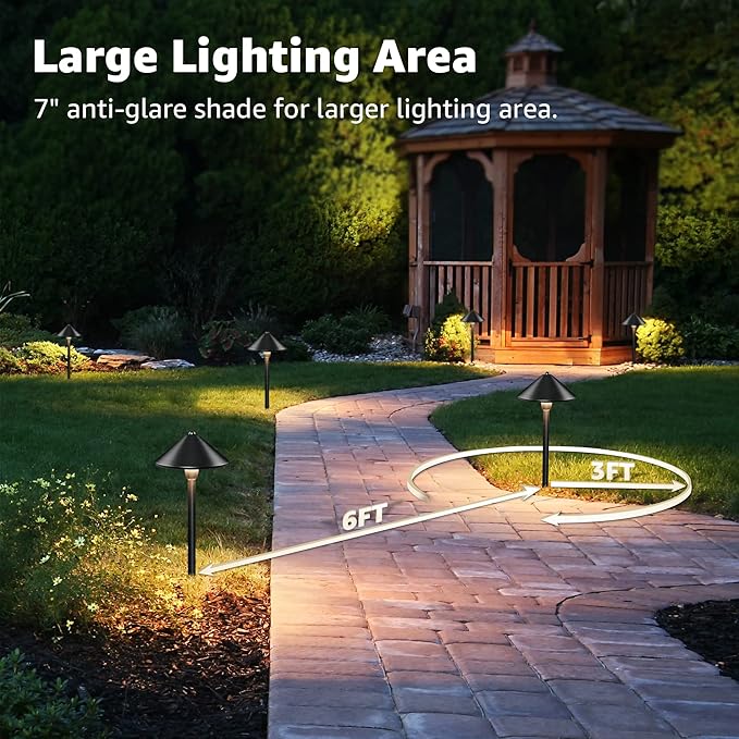 SUNVIE Low Voltage Landscape Lights 3W LED Pathway Lights Low Voltage 3000K - Image 4