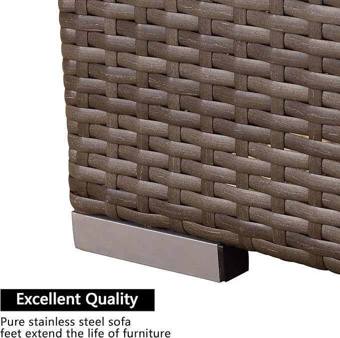Wisteria Lane 2 Piece Patio Armless Sofa, Outdoor Wicker Sectional Furniture - Image 7