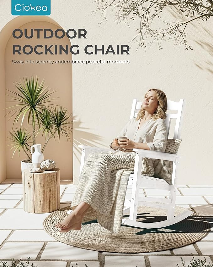 Ciokea Oversized Outdoor Rocking Chairs Set of 4, 380lbs Heavy-Duty Large Patio - Image 8