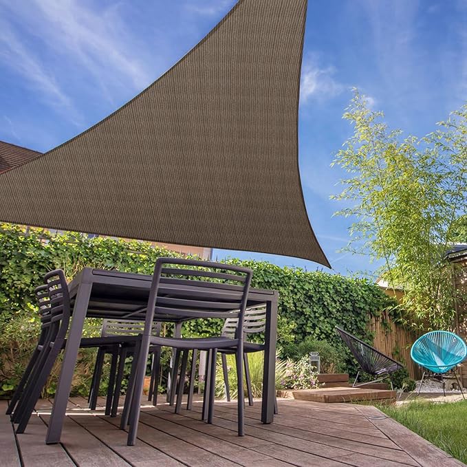 E&K Sunrise 28' x 28' x 28' Sun Shade Sail Triangle Canopy Shade Cover UV Block - Image 7