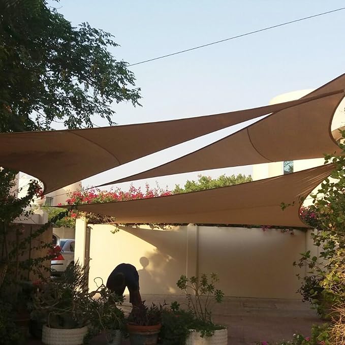 E&K Sunrise 10' x 10' x 10' Sun Shade Sail Triangle Canopy Shade Cover UV Block - Image 8