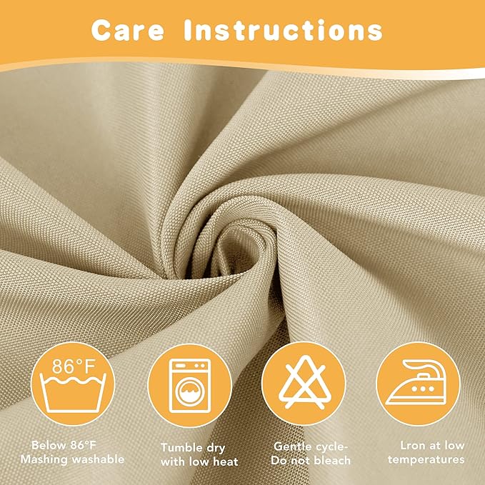 HolidayIdeas Outdoor Curtains for Patio Waterproof, 4 Panels - Image 5