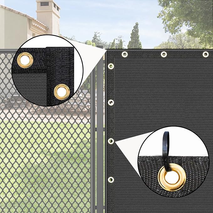 UPGRADE Privacy Fence Screen 4'x22' Dark Grey Outdoor 90% Visibility Blockage - Image 4