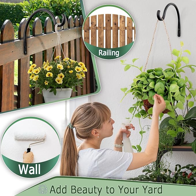 Qiang Ni Hanging Plant Bracket Hooks: 6 Inch Wall Plant Hook Planters and Decor - Image 3