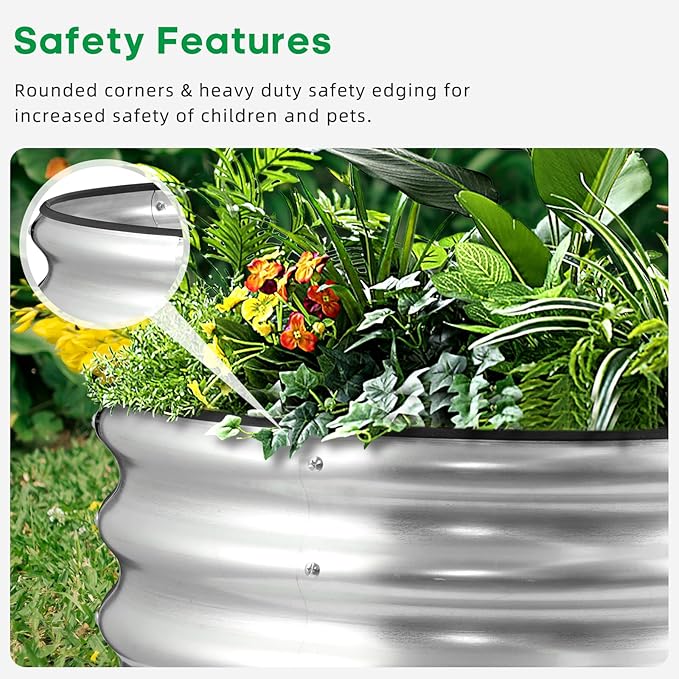 JERIA Raised Garden Bed, Galvanized Raised 2×2×1ft Planter Boxes Outdoor - Image 5