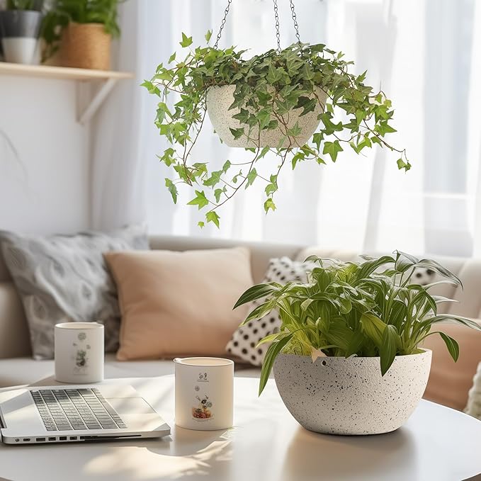 T4U 8 Inch Hanging Planters for Indoor Plants, 2 Pack Hanging Planter, Hanging - Image 7