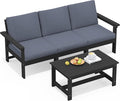 SERWALL HDPE Patio Sofa Set, 4-piece Sectional Outdoor Furniture Set, All by SERWALL