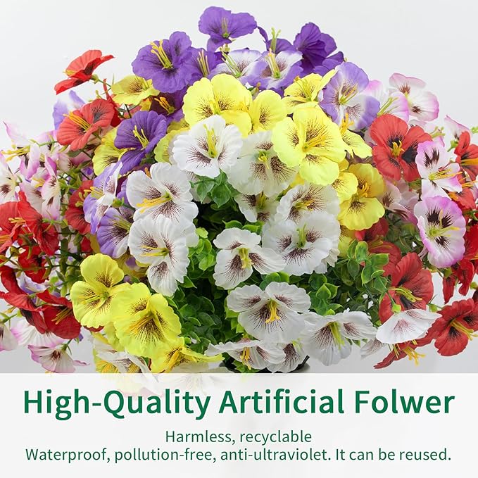12 Bundles Artificial Pansy Flowers - Image 7