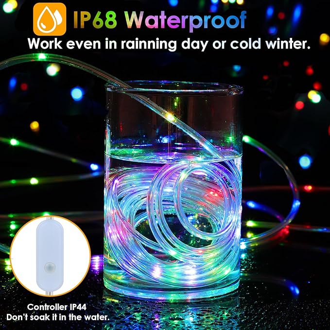 66Ft LED Rope Lights Outdoor, 18 Colors Changing String Lights Plug in - Image 3