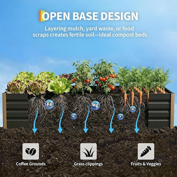 Garvee Commercial Aluminum Raised Garden Bed 8' x 3.5' x 16", Extra Large - Image 6