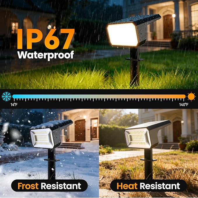 Fabrito 8 Pack Solar Spot Lights Outdoor Waterproof IP67, Dusk to Dawn - Image 4