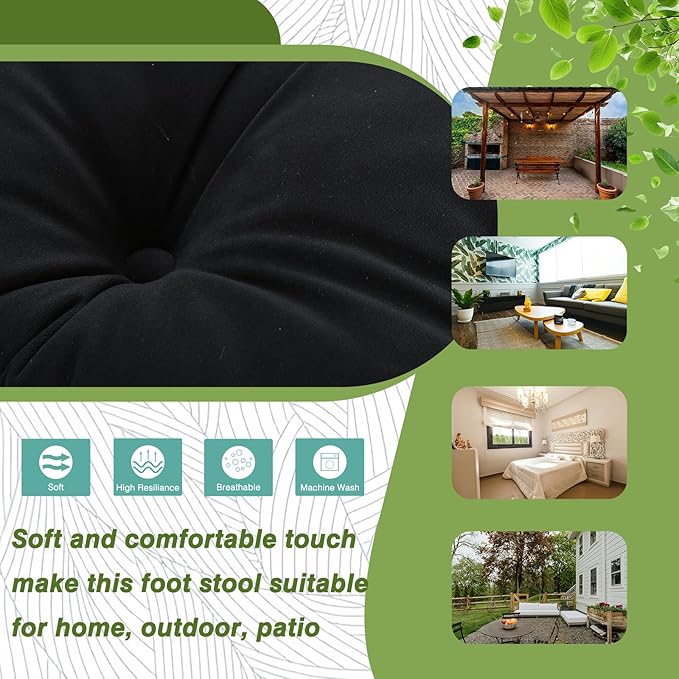 15" Foldable Foot Stool Ottoman - Image 2