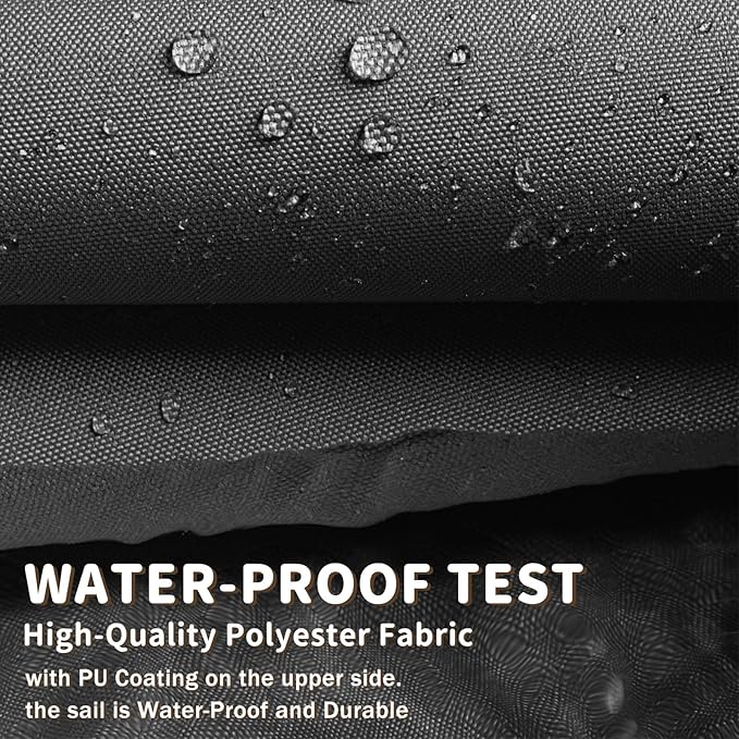 LOVE STORY Waterproof 8' x 10' Rectangle Dark Grey Sun Shade Sail Cannoy UV - Image 5