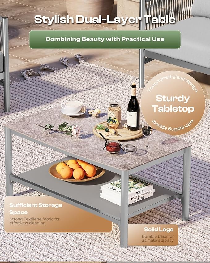 Aluminum Outdoor Patio Furniture Set - Image 5