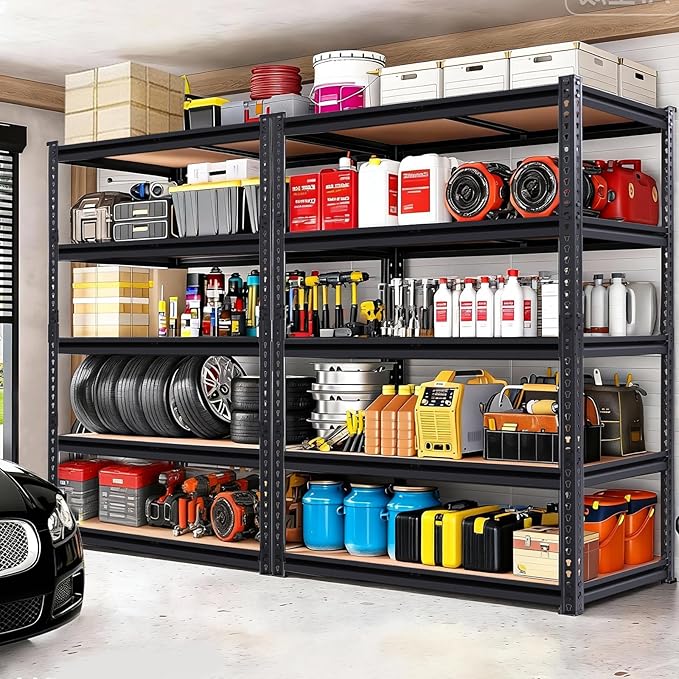Heavy Duty Garage Shelving, 5-Tier Metal Storage Shelves, 2400LBS Shelving Unit - Image 9