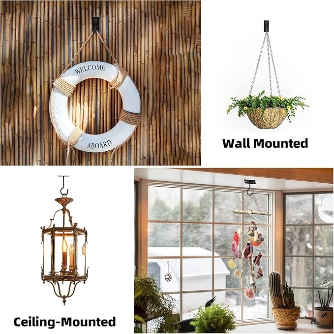 6inch Plant Hooks 50Pack Hanging Plant Bracket Metal Plant Hanger Black - Image 3